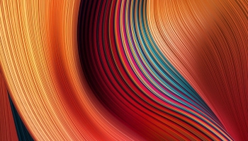 📱美しい光り輝くオレンジと赤の曲線 ZenFone 6 Android 壁紙・待ち受け