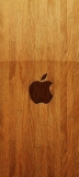📱木の板 アップルのロゴ ウッド ZenFone 7 Pro 壁紙・待ち受け