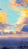 📱水色の空 黄色の雲 湿地帯 ZenFone 7 Pro 壁紙・待ち受け