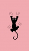 📱しがみつく黒い猫のイラスト iPhone 12 mini 壁紙・待ち受け
