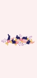 📱可愛い青い兎 ピンクの花のイラスト AQUOS sense4 壁紙・待ち受け