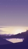 📱紫の星空 湖 山のイラスト iPhone 13 mini 壁紙・待ち受け