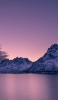 📱紫のグラデーションの空 雪山 ZenFone 7 Pro 壁紙・待ち受け