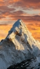 📱夕暮れの空と巨大な雪山 ZenFone 7 壁紙・待ち受け
