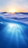 📱夕日と綺麗な青い海 OPPO A5 2020 壁紙・待ち受け