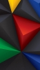 📱黒・黄色・青・赤・緑の3Dの三角 arrows M05 壁紙・待ち受け