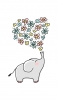 📱可愛い象と花のイラスト Xperia 8 Lite 壁紙・待ち受け