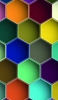 📱くすんだ色の六角形の集まり AQUOS R2 compact 壁紙・待ち受け