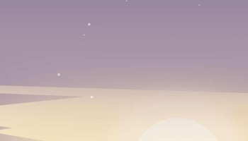 📱紫色の星空 山に囲まれた湖 iPhone 13 mini 壁紙・待ち受け