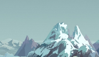 📱雪山と雲海と空 イラスト AQUOS R2 compact 壁紙・待ち受け