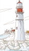 📱海と灯台のイラスト OPPO A5 2020 壁紙・待ち受け