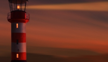 📱夕日 海と灯台 Redmi Note 9S 壁紙・待ち受け