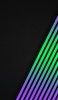 📱彩度の高い緑・紫の線 黒い背景 OPPO A5 2020 壁紙・待ち受け