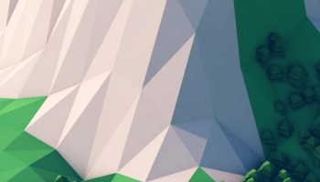 📱白と緑のポリゴンの山と大地 ZenFone Max Pro (M2) 壁紙・待ち受け