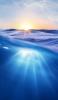 📱オレンジの太陽 青い海の水の中 ZenFone Max Pro (M2) 壁紙・待ち受け