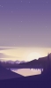 📱紫の星空 湖 山のイラスト iPhone 12 Pro 壁紙・待ち受け