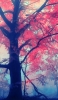 📱幻想的な森 赤い大木 OPPO R15 Pro 壁紙・待ち受け