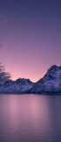 📱淡い紫の空 雪山 湖 Xperia 10 II 壁紙・待ち受け