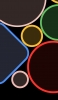 📱黒の背景 緑・赤・黄色の枠の楕円 水色の枠の角丸の四角 iPhone 12 Pro 壁紙・待ち受け