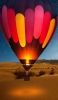 📱夜の砂漠の上を飛ぶ気球 Xperia 5 壁紙・待ち受け