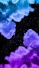 📱黒の銀河 青・紫の雲 Galaxy S21 5G 壁紙・待ち受け