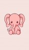 📱可愛いピンクの象 iPhone 12 壁紙・待ち受け