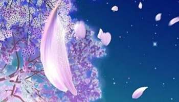 📱土手 舞い散る紫の花 Xperia 10 II 壁紙・待ち受け