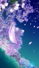 📱土手 舞い散る紫の花 Xperia 8 Lite 壁紙・待ち受け