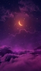 📱紫の空 オレンジの月 Galaxy S21 5G 壁紙・待ち受け