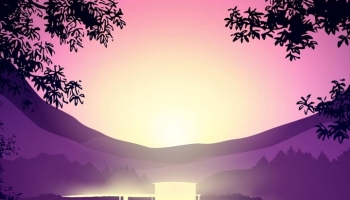 📱紫の景色 滝と森 Galaxy A32 5G 壁紙・待ち受け