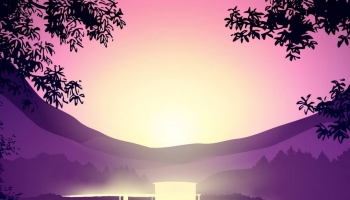 📱紫の景色 滝と森 Redmi Note 9S 壁紙・待ち受け
