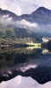 📱湖に鏡面して映る山 雲 ZenFone Max Pro (M2) 壁紙・待ち受け