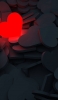 📱赤く光るハート 黒のハート ZenFone 7 Pro 壁紙・待ち受け