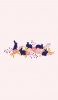 📱兎とピンクの花と草のイラスト iPhone 12 mini 壁紙・待ち受け
