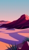 📱荒野と山と青空のイラスト iPhone 12 mini 壁紙・待ち受け