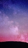 📱青・ピンクのグラデーションの銀河 山のシルエット ZenFone 7 Pro 壁紙・待ち受け