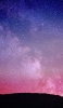 📱青・ピンクのグラデーションの銀河 山のシルエット Galaxy A32 5G 壁紙・待ち受け