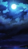 📱青い満月 綺麗な星空 雲 ZenFone 7 Pro 壁紙・待ち受け