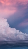 📱青・ピンクのグラデーションの空 白い雲 OPPO A5 2020 壁紙・待ち受け