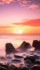 📱オレンジ色の空 防波堤 綺麗な海 ZenFone 7 Pro 壁紙・待ち受け