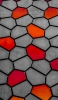 📱灰色・赤・オレンジの六角形のタイル OPPO A5 2020 壁紙・待ち受け