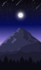 📱山と満月と星空と流星 イラスト ZenFone 7 Pro 壁紙・待ち受け