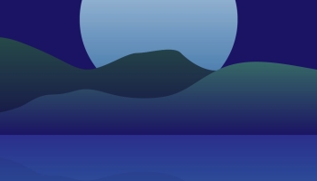 📱月と山と湖と森のイラスト Find X Android 壁紙・待ち受け