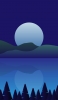 📱湖に映る満月と星 イラスト Google Pixel 5 Android 壁紙・待ち受け