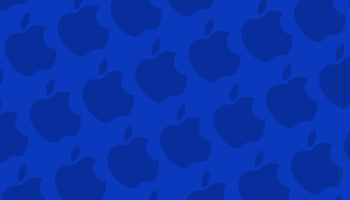 📱ビビッド・ブルー アップルのロゴ パターン Galaxy A30 壁紙・待ち受け