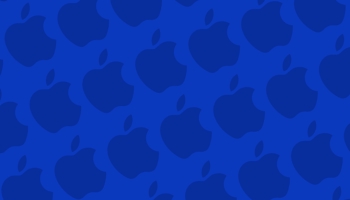 📱ビビッド・ブルー アップルのロゴ パターン HUAWEI P40 lite 5G 壁紙・待ち受け