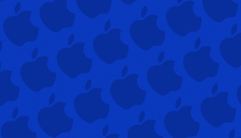 📱ビビッド・ブルー アップルのロゴ パターン Google Pixel 5a (5G) 壁紙・待ち受け