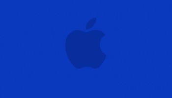 📱ビビッド・ブルー アップルのロゴ iPhone 6s 壁紙・待ち受け