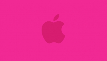 📱ビビッド・ピンク アップルのロゴ iPhone 12 mini 壁紙・待ち受け