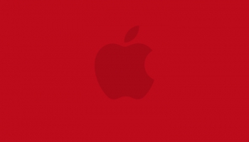 📱ビビッド・レッド アップルのロゴ iPhone 6s 壁紙・待ち受け